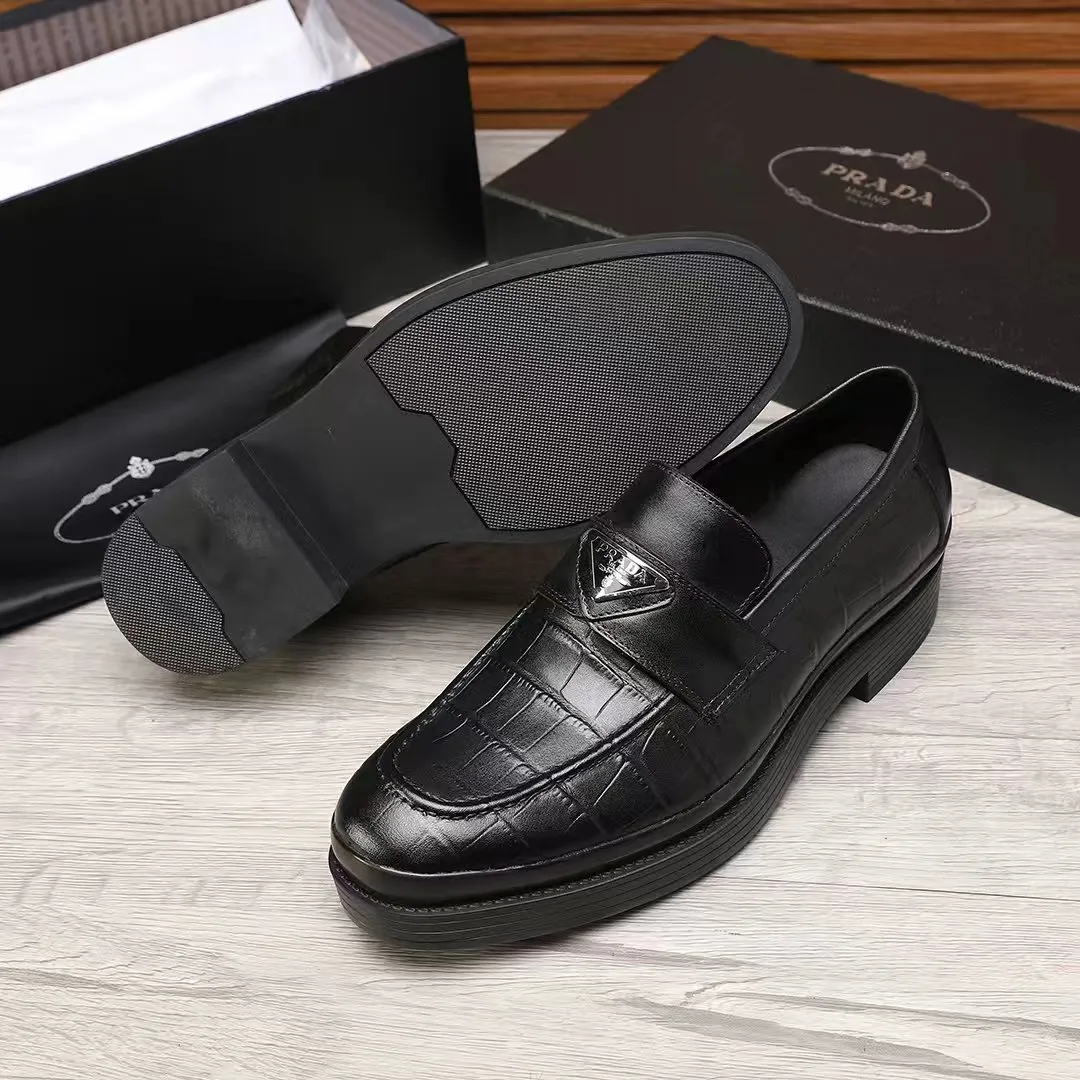 Men's shoes 💰540 💰💰🎩🎩【Prada】Counter 1:1⬆️original reproduction, absolute quality🆗original outsole, high-quality imported rubber, wear-resistant and non-slip, never degummed, upper material: imported first-layer cowhide➕anti-slip foam outsole, official website material, inner material: water-dyed 🐂leather lining, optional! Code number 38-45